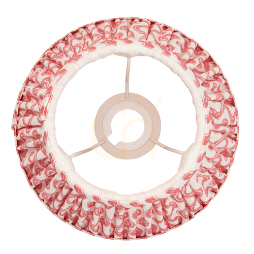 Kontrola Stínidlo Endon Ripple z korálově růžové textilie 20 cm E14/B22