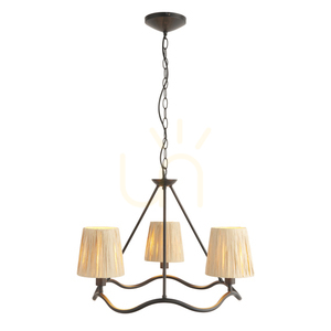 Závěsná lampa Endon Wriggle černá 3 světla E14 přírodní vlákno 9 Závěsná lampa Endon Wriggle černá 3 světla E14 přírodní vlákno small 9