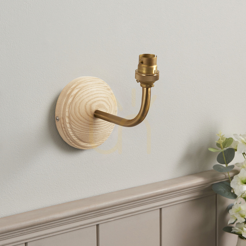 Kontrola Nástěnné svítidlo Endon Wood Arc bez stínidla jasan mosaz B22 7W stmívatelné