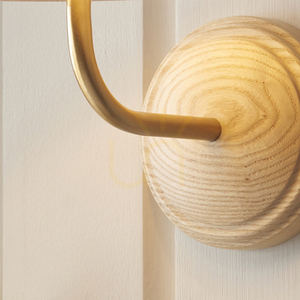 Nástěnné svítidlo Endon Wood Arc Brass dřevo ocel B22 dimmable small 2