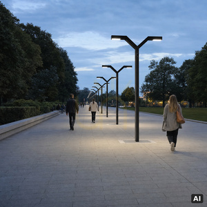 Zahradní svítidlo NORLYS Trysil 1027BL, černé, LED 4000 K, DALI2 small 2