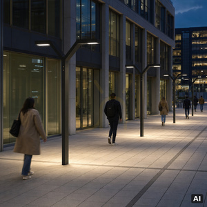 Zahradní svítidlo NORLYS Trysil 1027BL, černé, LED 4000 K, DALI2 small 4