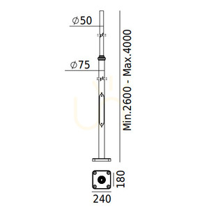 Osvětlovací stožár NORLYS bílý hliník 2,6–4 m 1255WH small 1