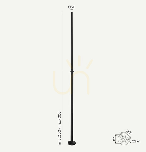 Kontrola Osvětlovací sloup NORLYS Lamppost 1275BL černý 260–400 cm