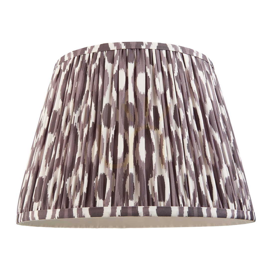Zobrazit Kuželové stínidlo Endon Ikat 35 cm perleťově šedé, textilní E27/B22 Kuželové stínidlo Endon Ikat 35 cm perleťově šedé, textilní E27/B22