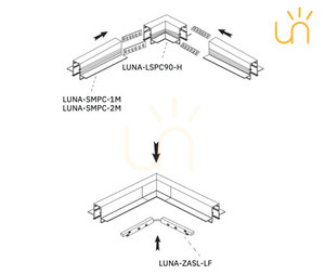 Konektor L pro magnetickou sběrnici LUNA-MAG pro zapuštěnou montáž - LUNARES Black small 2