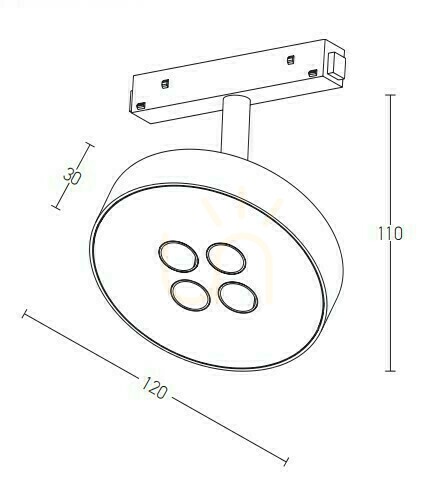 Kontrola Magnetické kolejnicové světlo 12W 3000k 48V hliníková bílá ZAMBELIS