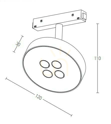 Pohled Magnetické kolejnicové světlo 12W 3000k 48V hliníková bílá ZAMBELIS Magnetické kolejnicové světlo 12W 3000k 48V hliníková bílá ZAMBELIS