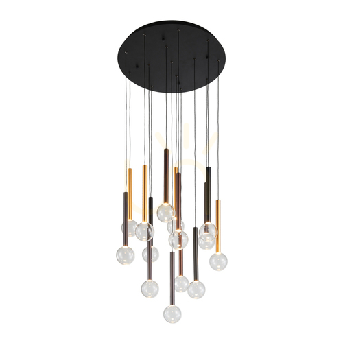 Kontrola Závěsné svítidlo ALINOS PND-24019-14A-BK černé 14bodové 62 cm LED 58W 4410lm 3000K stmívatelné ITALUX