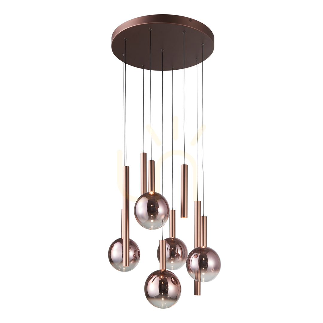 Kontrola Závěsné LED svítidlo Italux Camino 9x 54W měděné PND-24038-9A-COPP Závěsné LED svítidlo Italux Camino 9x 54W měděné PND-24038-9A-COPP