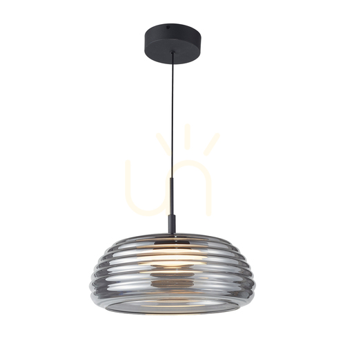 Kontrola Závěsné LED svítidlo Italux Loculi černé kouřové sklo PND-24040-BK-SG