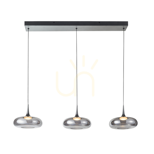 Kontrola Závěsné LED svítidlo Italux Tenele 3x21W kouřové sklo stříbrné PND-24028-3B-SILV