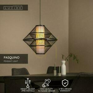 Závěsné svítidlo Lucide PASQUINO 60 cm černé Japandi E27 small 3