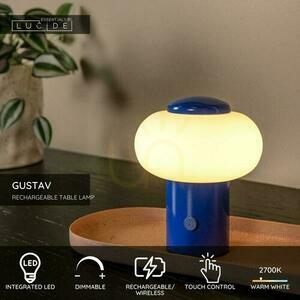 Stolní lampa Lucide Gustav modrá LED USB dotyková 8 cm 44520/01/35 small 3