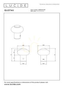 Stolní lampa Lucide Gustav modrá LED USB dotyková 8 cm 44520/01/35 small 8