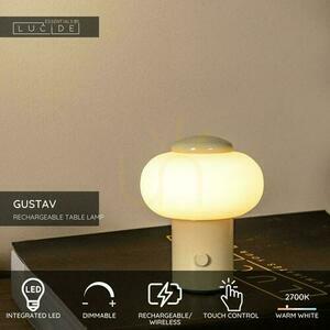 Nabíjecí stolní lampa Lucide GUSTAV krémová LED 0,8 W 2700 K dotyková Ø 8 cm 44520/01/38 small 3
