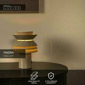 Stolní lampa Lucide Yindra béžová retro kov E27 25,5 cm 65503/01/41 small 3