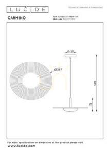 Závěsné svítidlo Lucide CARMINO béžové LED 8W 38,7 cm small 3