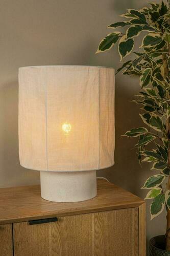 Kontrola Stolní lampa Lucide Tissaja bílá len beton E27 41 cm 06528/41/31