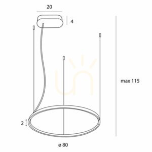 Závěsné svítidlo Max Light Visual Hor 28W 80 cm bílé 3000K P0657 small 1