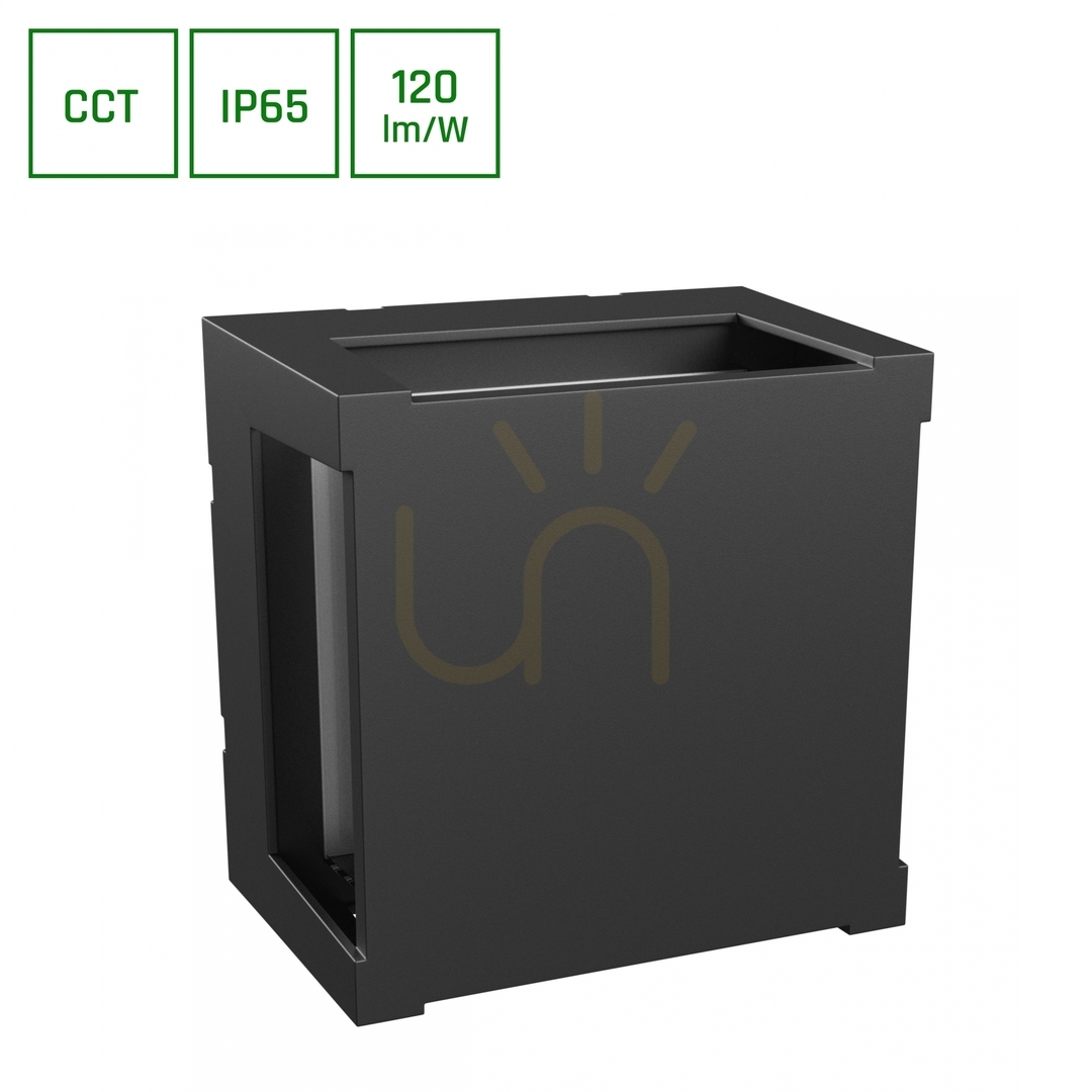 Kontrola Verto Square Cup 10W CCT venkovní nástěnné svítidlo 230V IP65 160 X160 X110mm černá Verto Square Cup 10W CCT venkovní nástěnné svítidlo 230V IP65 160 X160 X110mm černá