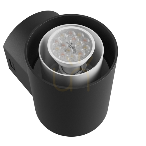 Kontrola Venkovní nástěnné svítidlo Stella Round Wall GU10 6W CCT 230V 270 St IP44 Ik08 155 X160 X230mm Černá kulatá fasáda.