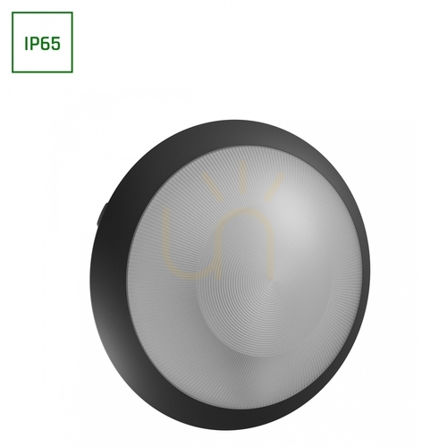Kontrola Plafond Nymphea Omni Black Sense E27 230V IP65 Ik08 Fi300 X90mm Černý kulatý senzor pohybu
