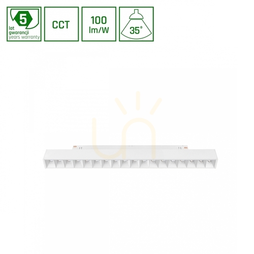 Kontrola Systém Shift CCT Gridm Lineární světlo 330 X23 X42mm 17W 35 St White Switch 5 let záruka.