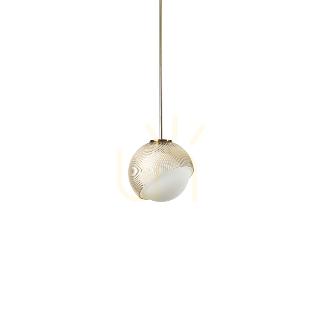 Prívesné svetlo Ideallux BLOOM mosadz sklo 17 cm E27 366647