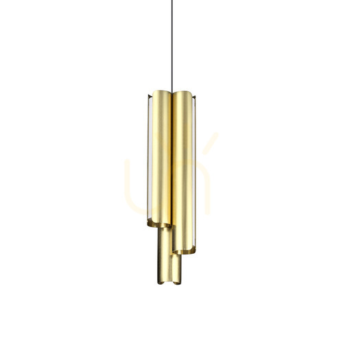 Kontrola Závěsné svítidlo Ideallux DORICA mosaz 3x LED 27W 366494 ⌀9,5 cm