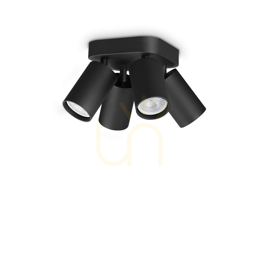 Kontrola Plafon Ideallux DYNAMITE 371290 černý 4x GU10 13,5 cm Plafon Ideallux DYNAMITE 371290 černý 4x GU10 13,5 cm