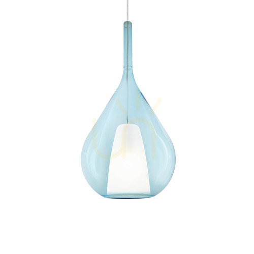 Kontrola Závěsné svítidlo Ideallux Kalique modré 28 cm 359816