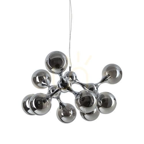Kontrola Závěsné svítidlo Ideallux NODI 370002 chrom 9xE14 průměr 80 cm