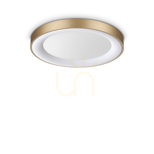 Kontrola Plafon Ideallux PLANET 370637 LED 25W mosazný, černý detail, Ø50 cm