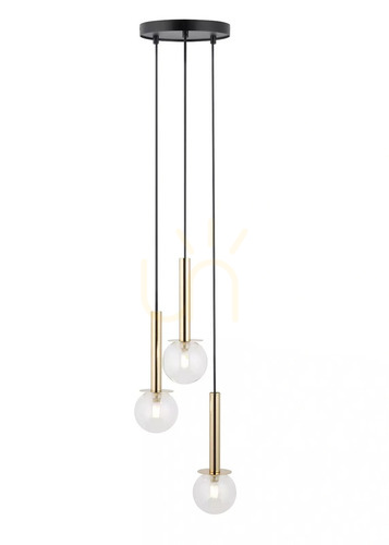Kontrola Závěsná lampa Sigma DAISY 3 zlatá průhledná 40758