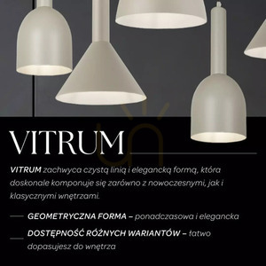 Závěsné svítidlo Sigma VITRUM kužel šedobéžové 40806 small 3