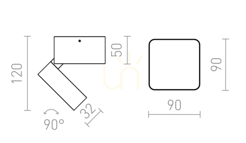 Kontrola Rendl Flavio Sq Surface Mounted Light Grey 230 V Led 6 W 110° Ip54 3000 K Zahradní lampa.