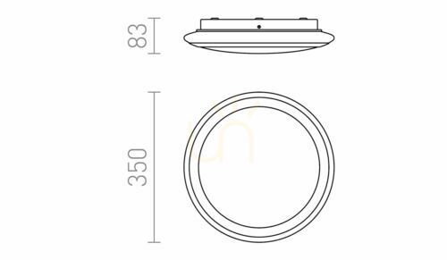 Kontrola Plafond Rendl Area Led stropní opálové sklo/chrom 230 V 24 W Ip44 3000 K