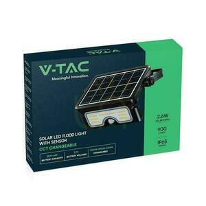V-TAC 7W CCT solární LED reflektor s čidlem pohybu IP65 černý VT-777-7 STEP: 3000K + 4000K + 6500K 900lm small 4