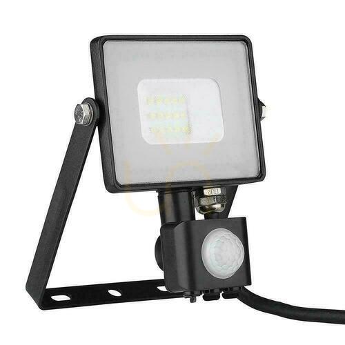 Kontrola V-TAC LED reflektor 10W SAMSUNG CHIP s funkcí vypnutí a zapnutí čidla pohybu černý VT-10-S-B 6400K 800lm 5 let záruka