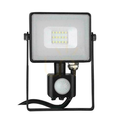 Kontrola V-TAC LED reflektor 10W SAMSUNG CHIP s funkcí vypnutí a zapnutí čidla pohybu černý VT-10-S-B 6400K 800lm 5 let záruka
