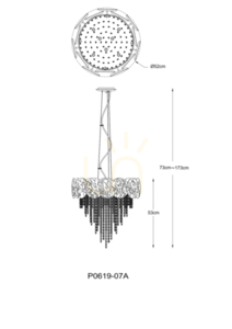 ASTRA P0619-07A-K4K4 Zlatá závěsná lampa 7xG9. small 1