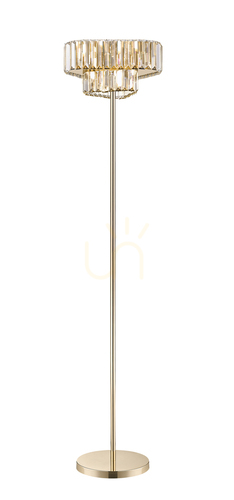 Kontrola Stojací lampa HELIOS F0496-03G-F7AC Zlatá 3xG9.