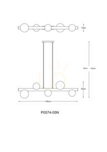 Závěsné svítidlo FORES P0574-05N-V6AA Gold 5xG9. small 1