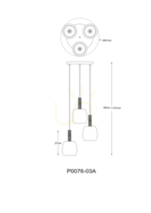 CALVO P0076-03A-P7AA Závěsné svítidlo černé 3xG9. small 2