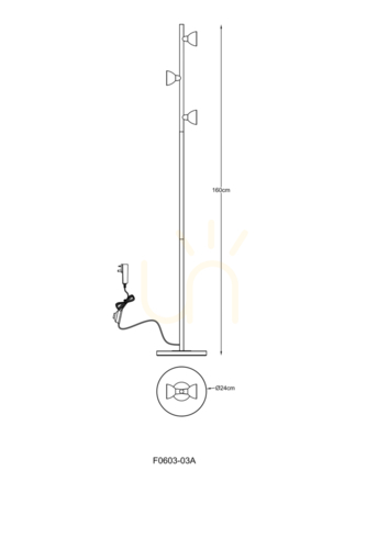 Kontrola Stojací lampa BOSTON F0603-03A-F7B1 Zuma Line 3xLED 18W 3000K 1650lm zlato-černá 160 cm