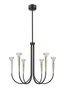 Závěsné svítidlo Zuma Line BOSTON P0603-06F-SDB1 matně černé/zlaté 6×LED 30 W small 0