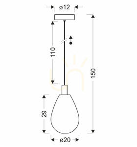 Kouřová závěsná lampa Candellux DENSO 20 31-51363 1×G9 small 3