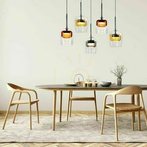 Závěsné svítidlo GLAXI 5×GX53 na černé liště 65 cm, barevná skleněná stínidla, Candellux 35-50434 small 2
