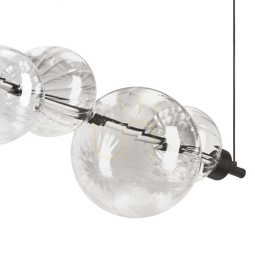 Kontrola LED závěsné svítidlo Candellux Playa 34-50502, 4 skleněné koule, černé, 62 cm